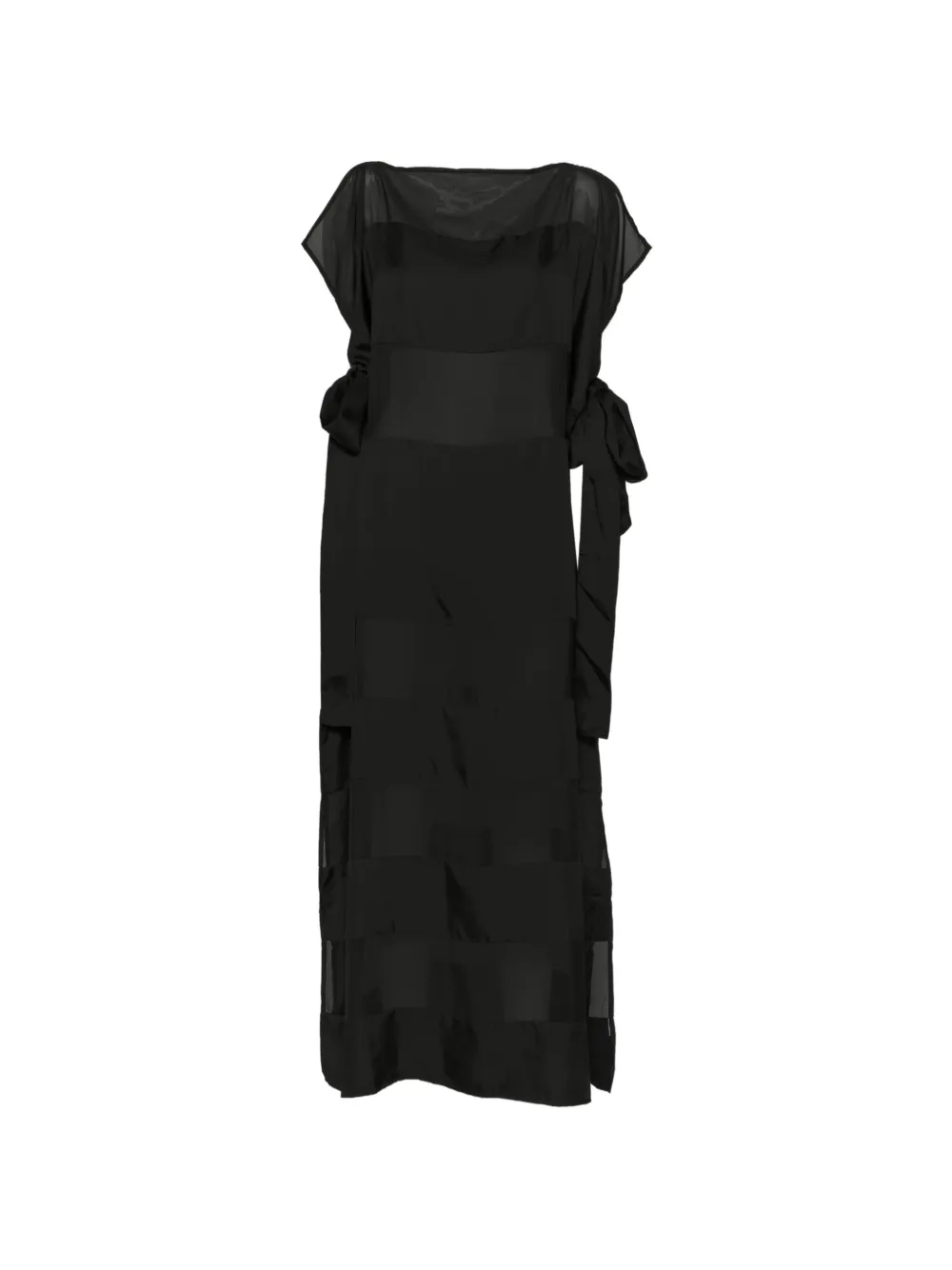 Cynthia Rowley Sheer-panelled Silk Dress In Black
