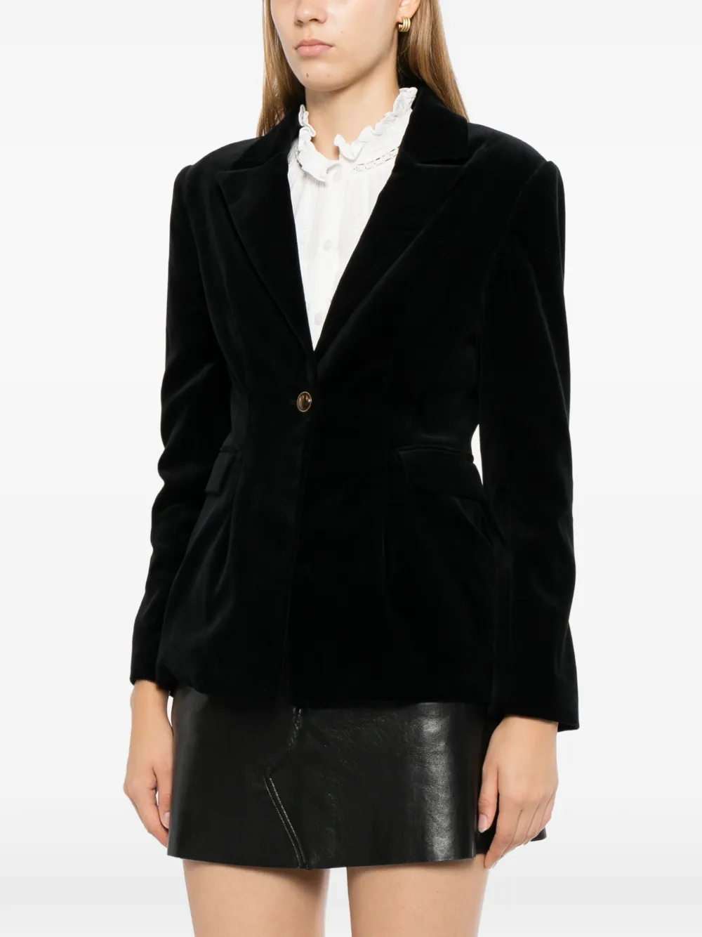 Cynthia Rowley Fluwelen blazer Zwart