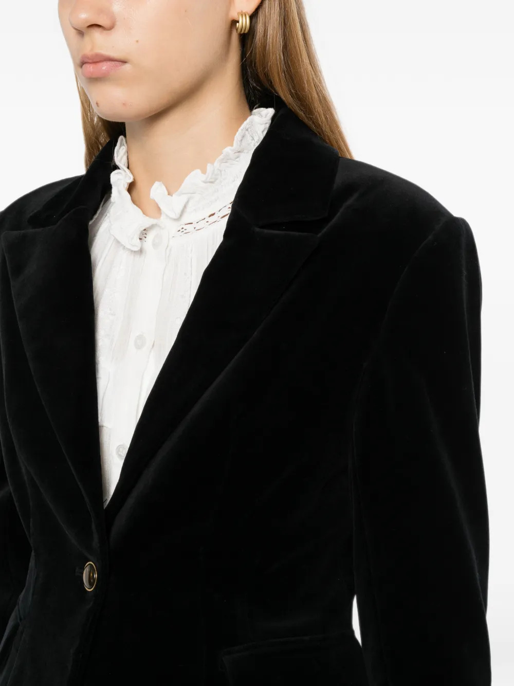 Cynthia Rowley Fluwelen blazer Zwart