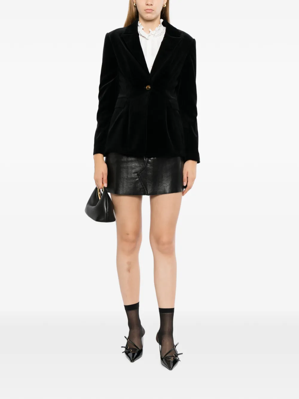 Cynthia Rowley Fluwelen blazer Zwart