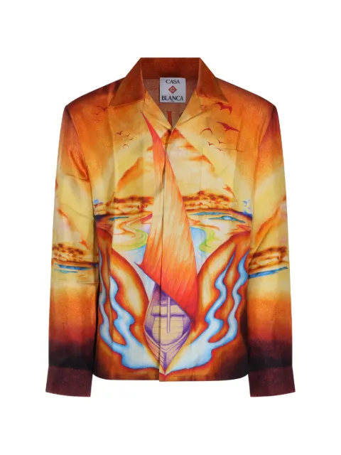 Casablanca graphic-print silk shirt