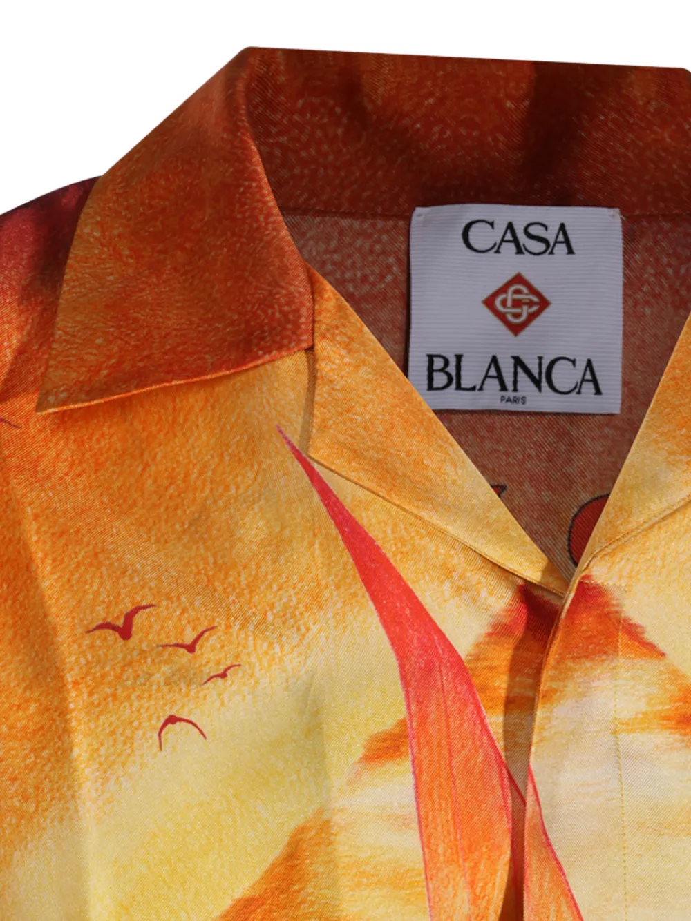 Casablanca Zijden overhemd met print Oranje
