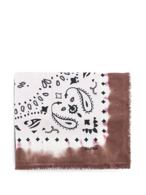 kujten paisley-print fringed scarf