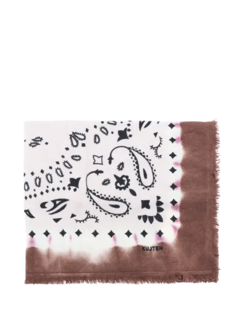 kujten paisley-print fringed scarf