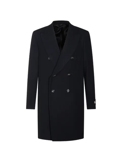 Canali double-breasted peak-lapels coat