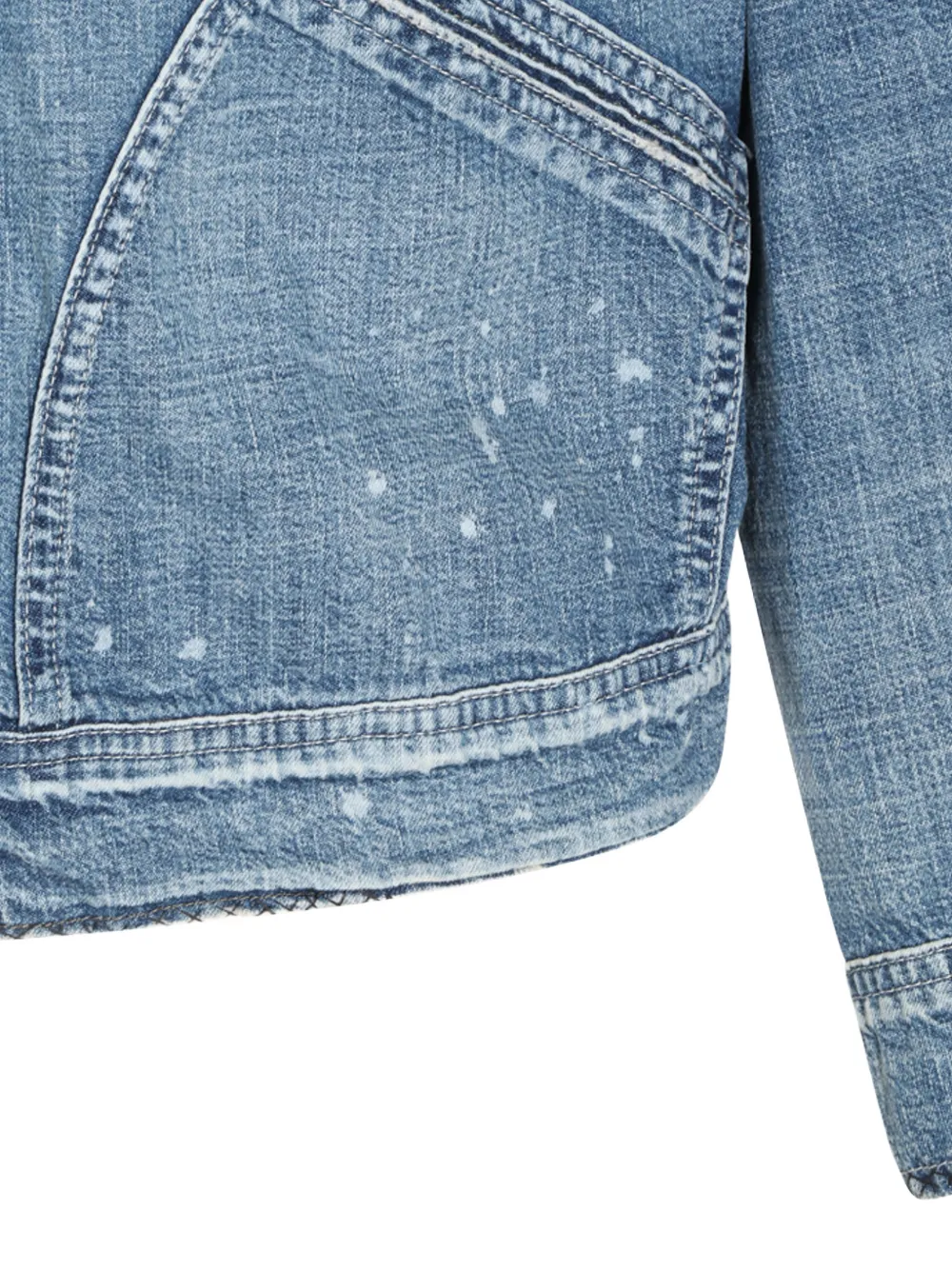 Maison Margiela paint-splatter denim jacket Blauw