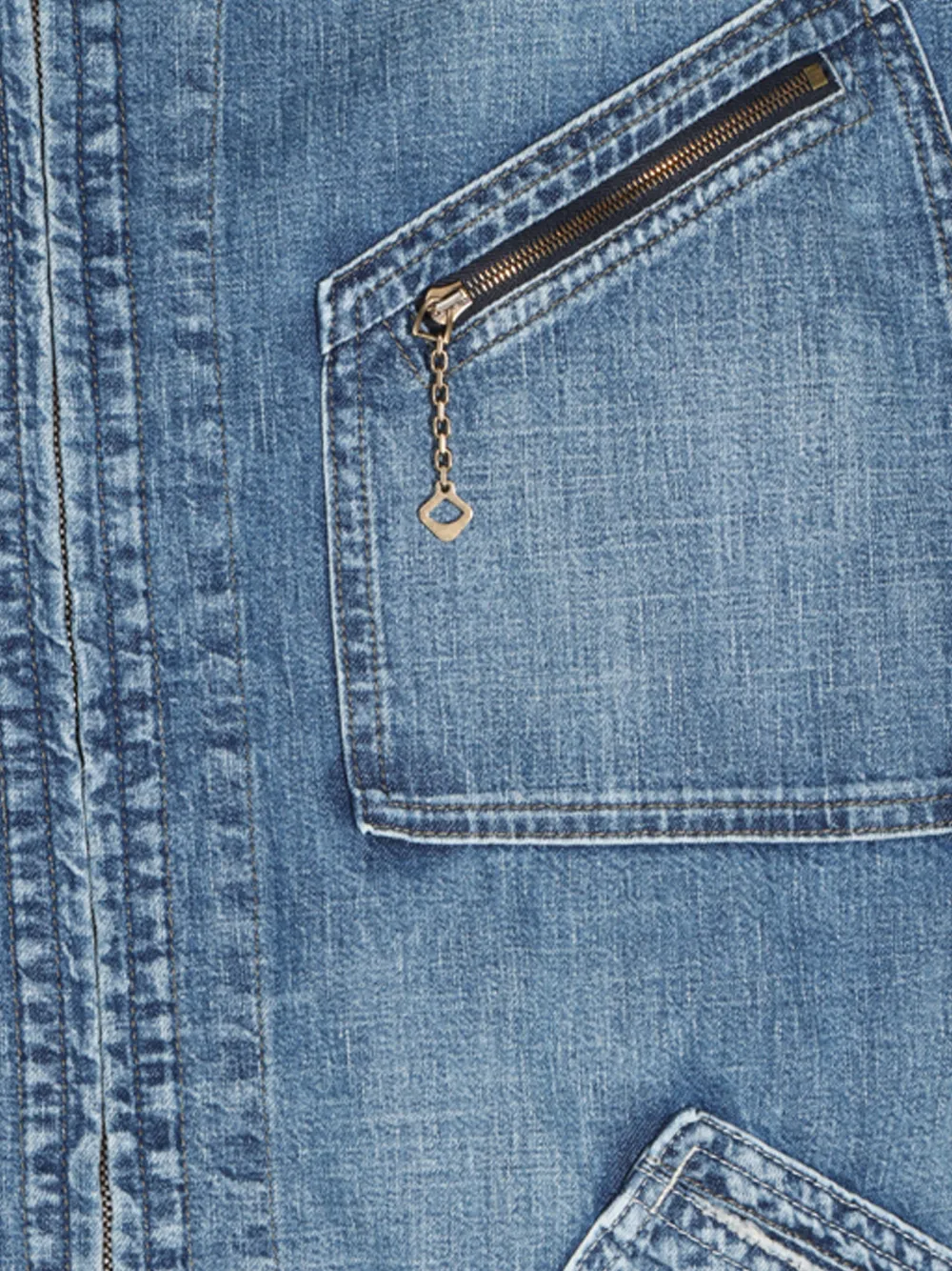Maison Margiela paint-splatter denim jacket Blauw