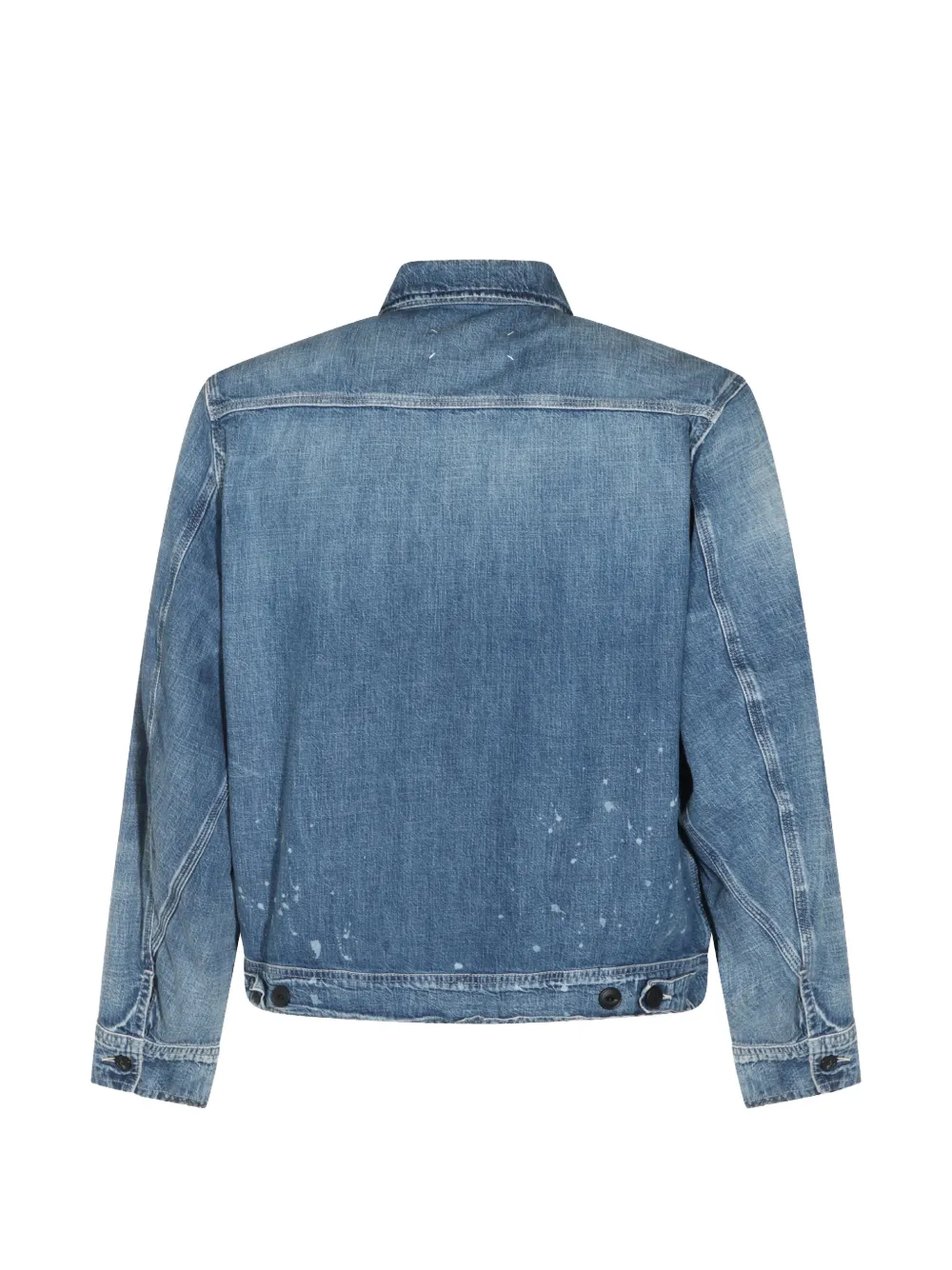 Maison Margiela paint-splatter denim jacket Blauw