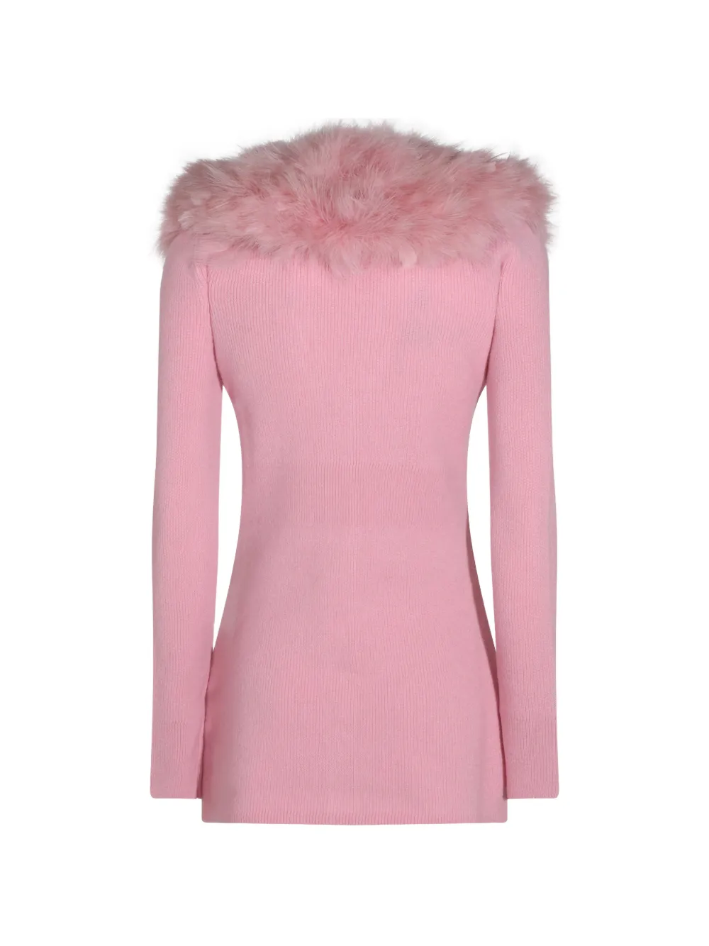 Blumarine Wollen vest met veren Roze
