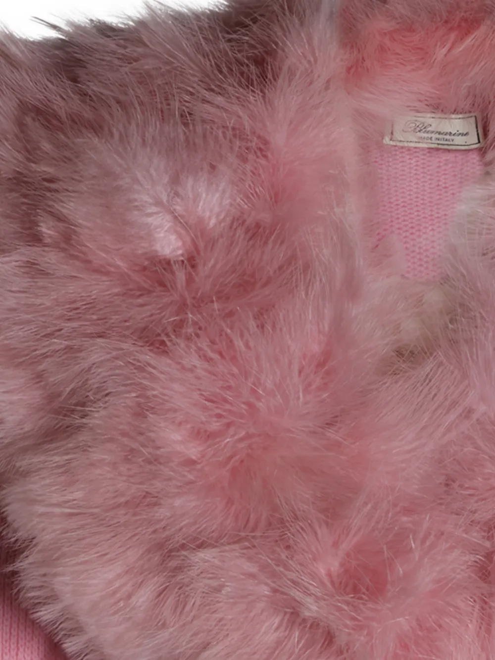 Blumarine Wollen vest met veren Roze