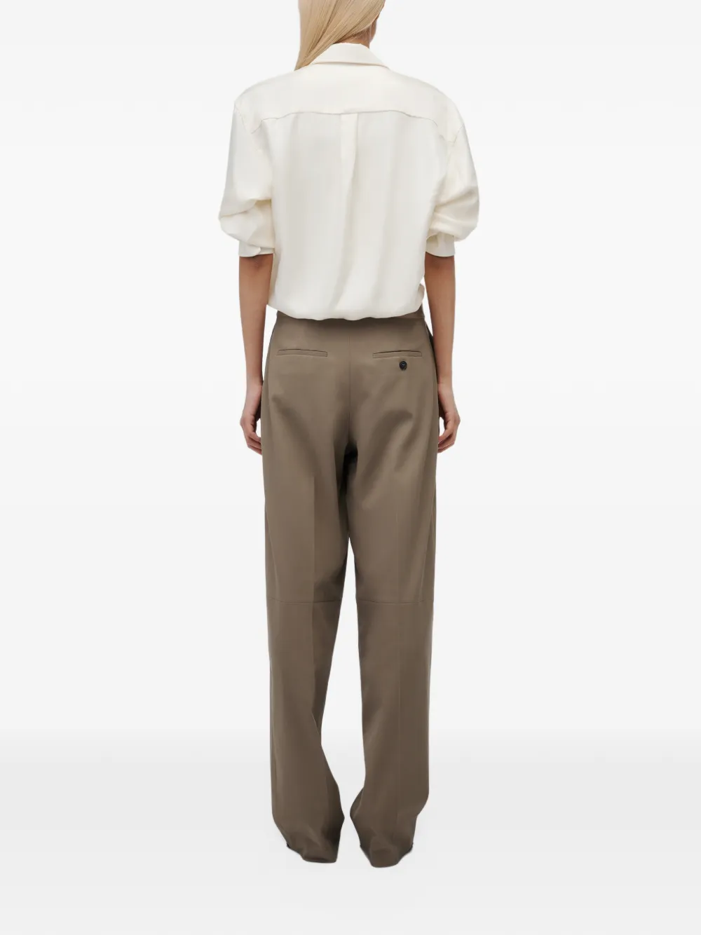 Alexander Wang Pantalon met logo tailleband Beige