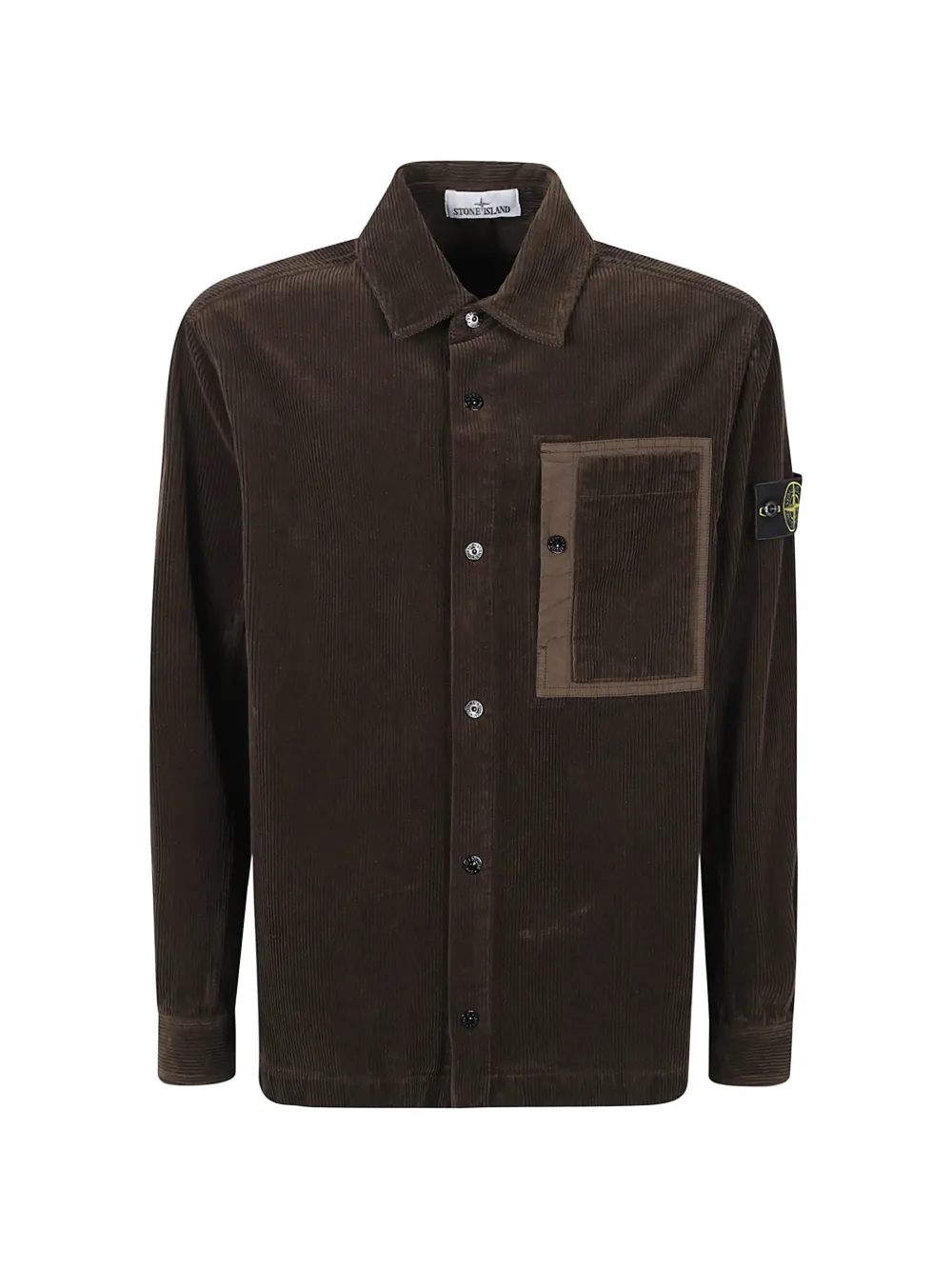 Stone Island 1200016 Hemdjacke aus Bio-Baumwolle - Braun