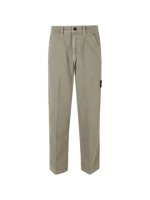 Stone Island 3100014 organic Panama-cotton 'OLD'-effect loose-fit chino trousers with snap pockets