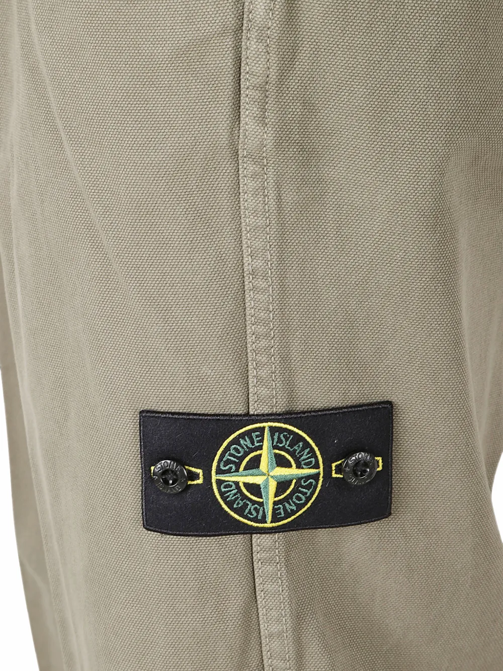 Stone Island 3100014 ruimvallende chino met katoenen Panama-print en 'OLD'-effect Groen