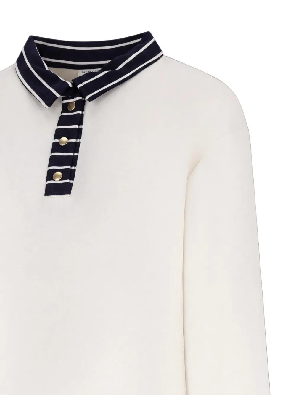 HOUSE OF GRAVITY Poloshirt met lange mouwen en gestreepte afwerking Beige
