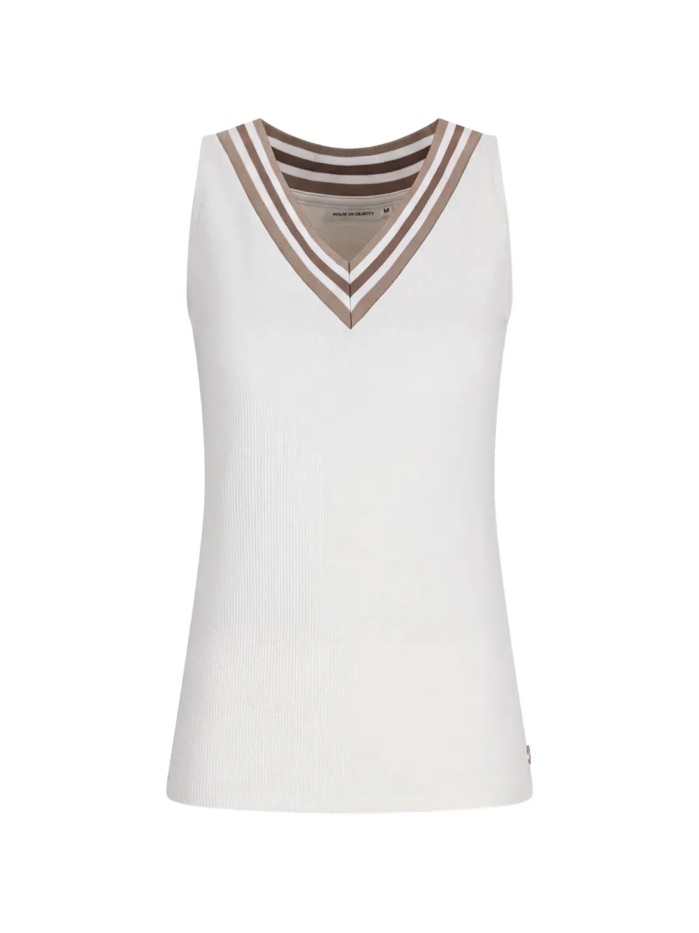 HOUSE OF GRAVITY V-neck ribbed-knit top - Bianco