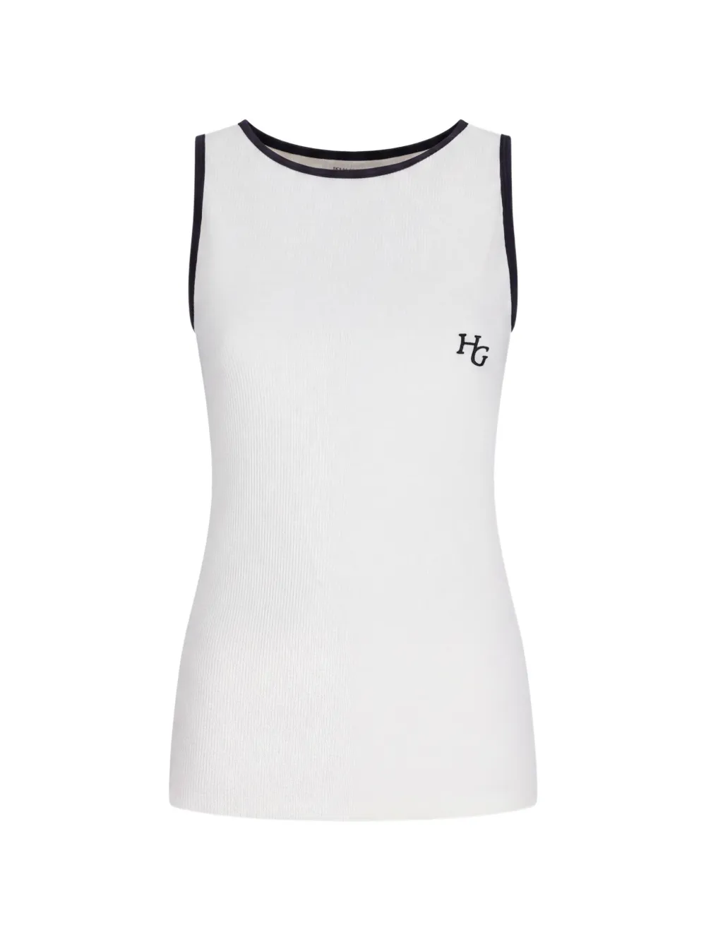 HOUSE OF GRAVITY logo-embroidered ribbed-knit top - Bianco