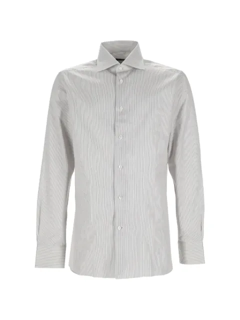 Zegna vertical-stripe long-sleeved shirt