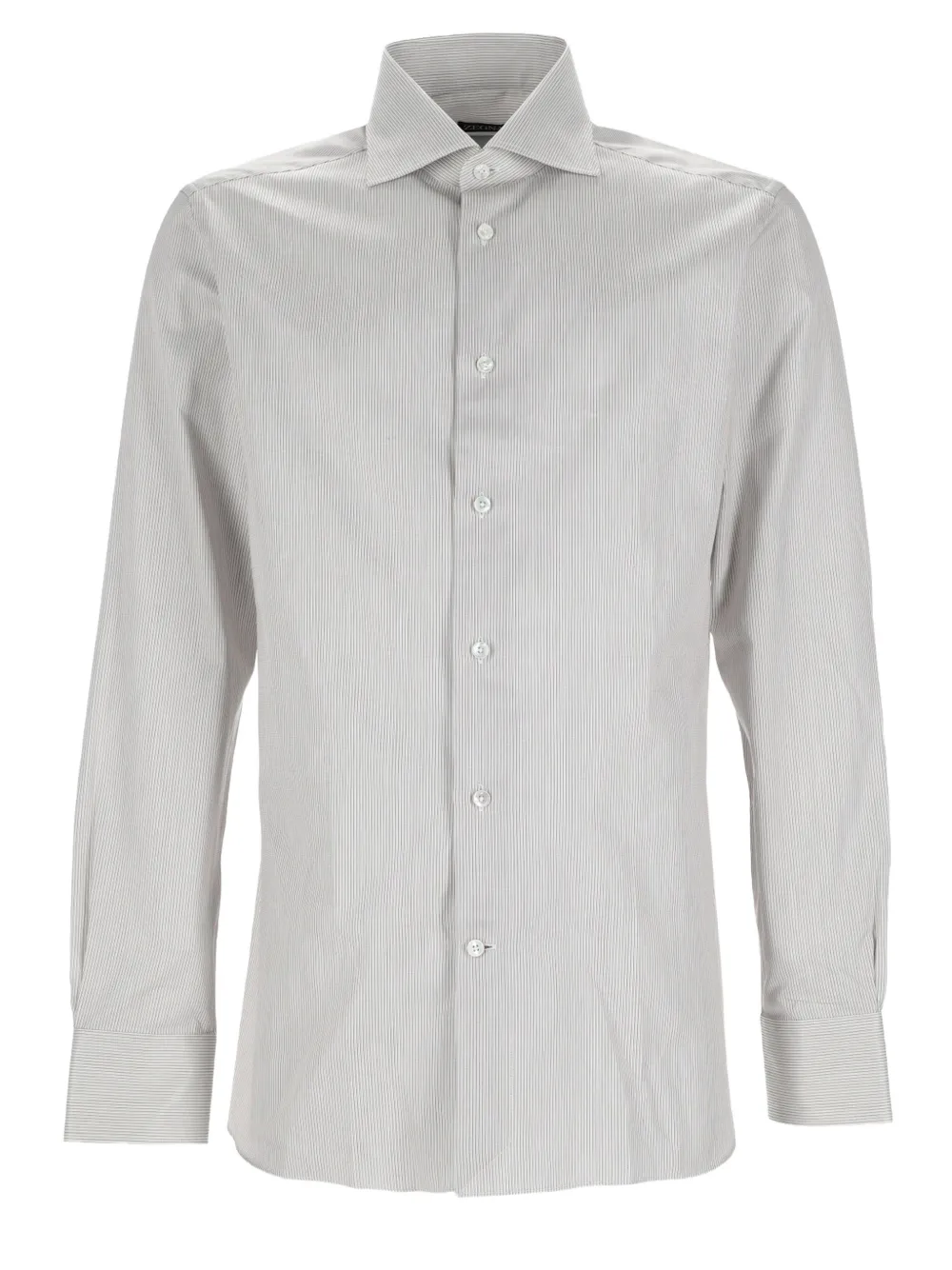 Zegna Overhemd met lange mouwen en verticale strepen Wit