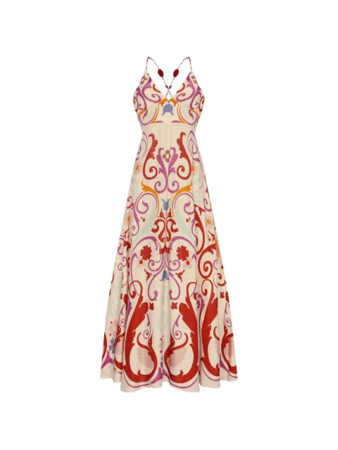 Carolina K Star bead-embellished fileteado-print maxi dress