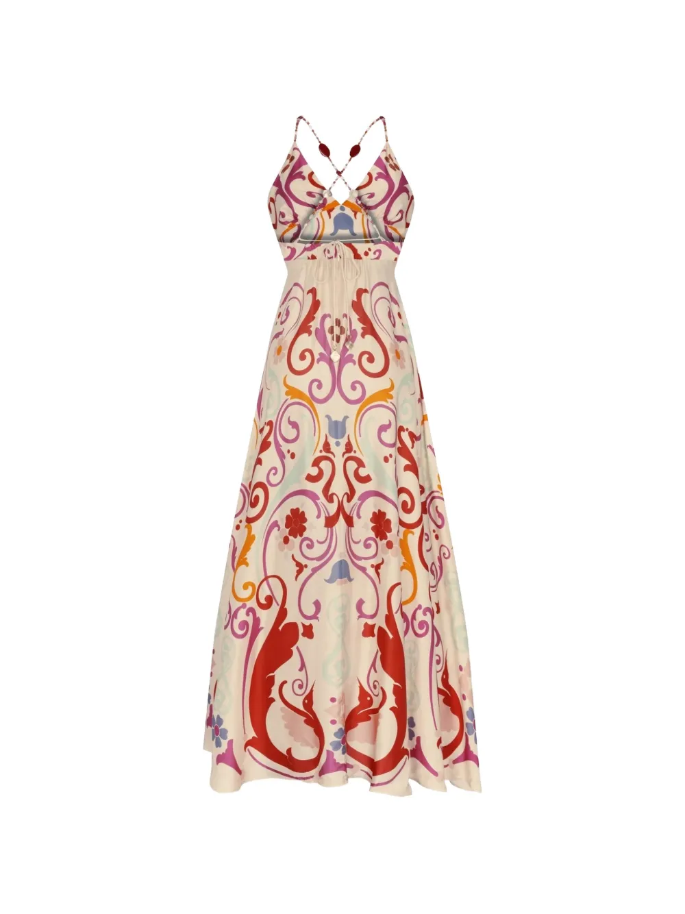Carolina K Star maxi-jurk verfraaid met kralen en filterado-print Beige