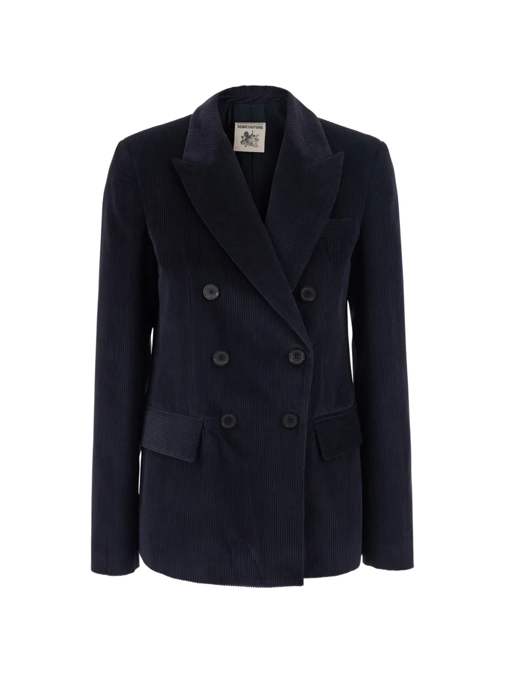 Semicouture double-breasted corduroy jacket - Blau