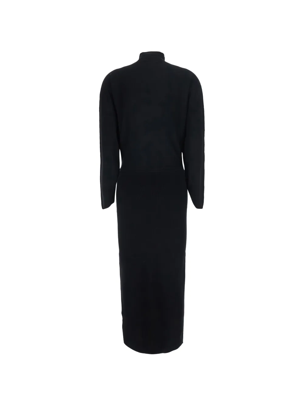 Semicouture Ribgebreide maxi-jurk met hoge hals Zwart