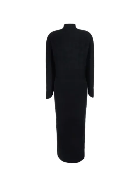 Semicouture high-neck ribbed-knit maxi dress