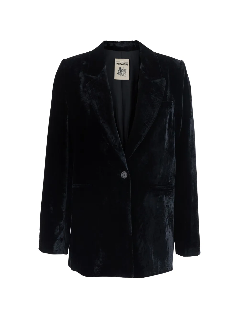 Semicouture velvet-effect single-breasted jacket - Nero