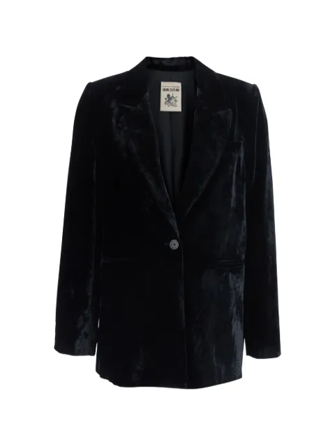 Semicouture velvet-effect single-breasted jacket