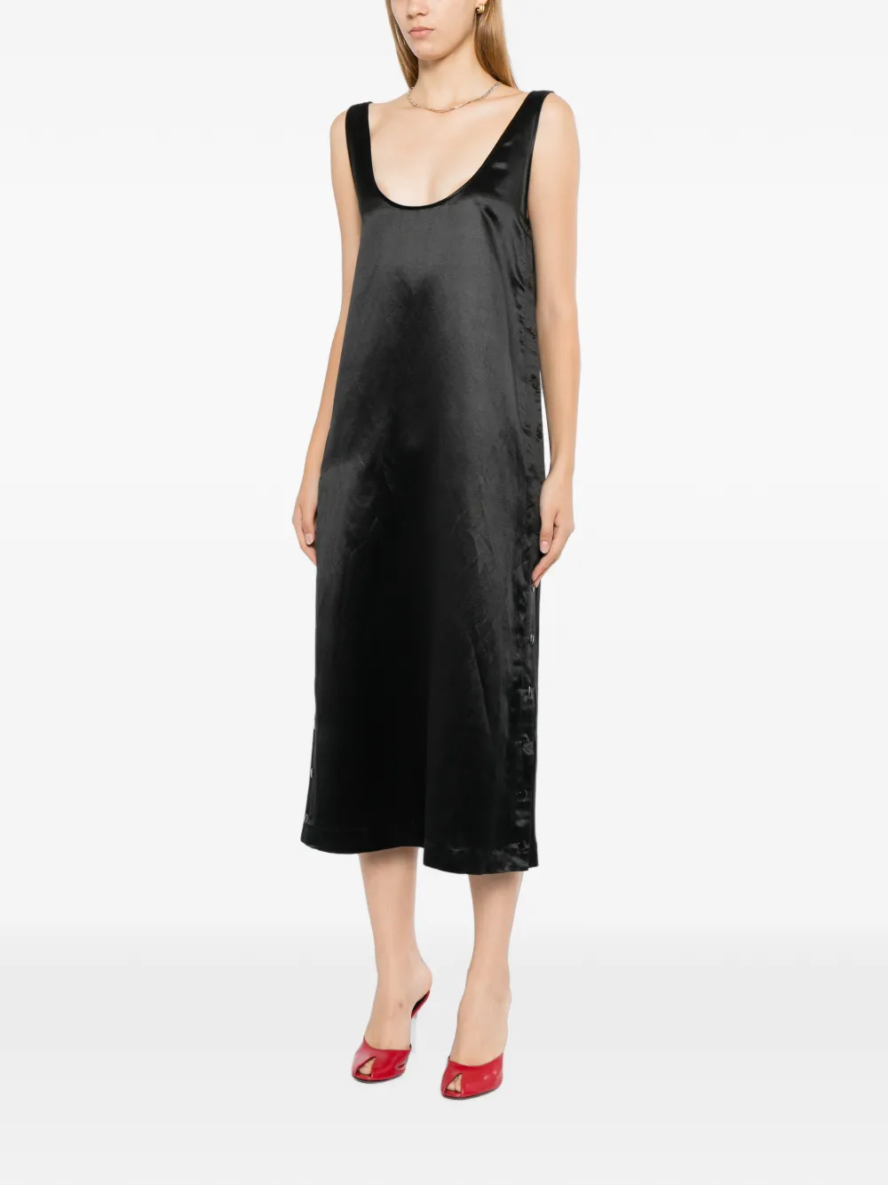 Cynthia Rowley Breakaway jurk met drukknopen Zwart