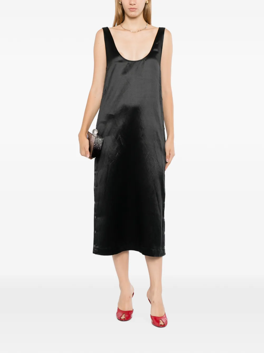 Cynthia Rowley Breakaway jurk met drukknopen Zwart