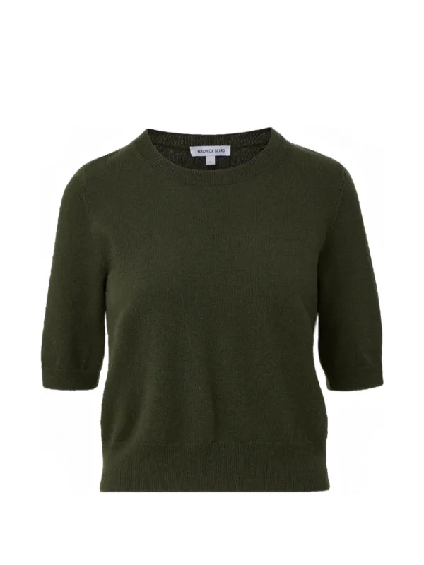 Veronica Beard Shana Short-sleeve Sweater in Green