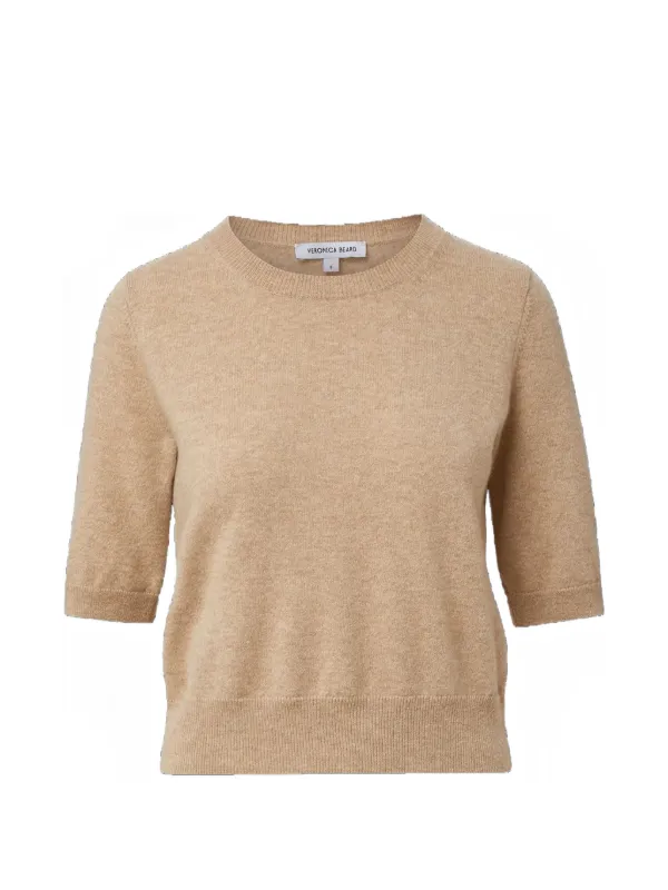Veronica Beard Shana Short-sleeve Sweater in Neutrals