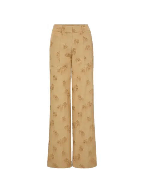 Veronica Beard Cole floral-jacquard wide-leg trousers