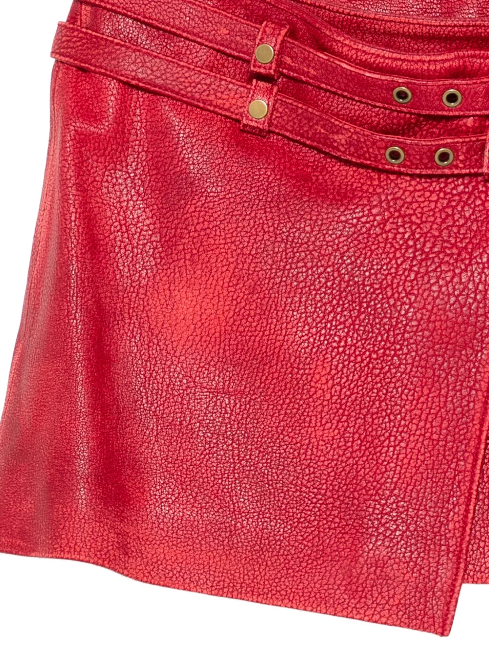 Cynthia Rowley Winona leren wikkelrok Rood
