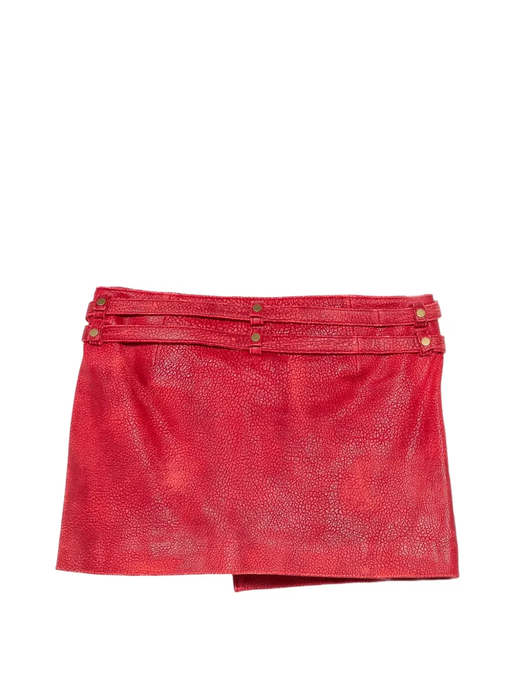 Cynthia Rowley Winona leren wikkelrok Rood