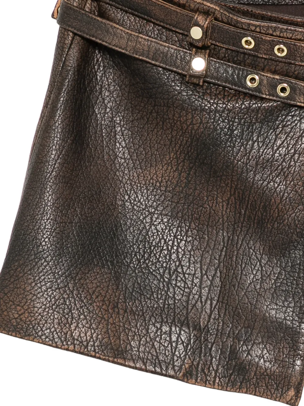 Cynthia Rowley Winona leren wikkelrok Bruin