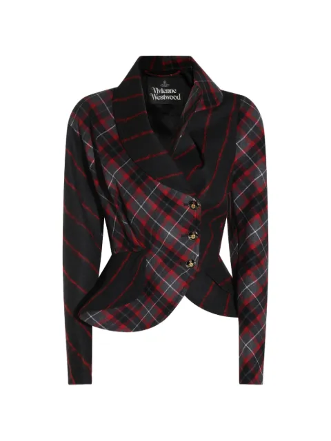 Vivienne Westwood Stormy tartan-check asymmetric jacket