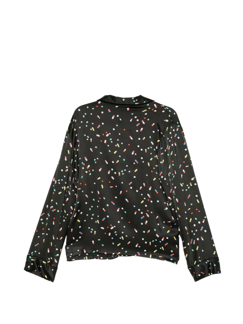 Cynthia Rowley Zijden blouse met pil-print Zwart