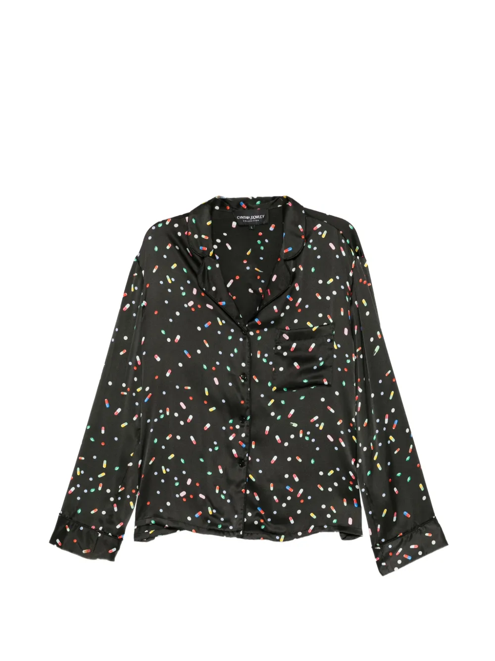 Cynthia Rowley Pill-print Silk Shirt In Multi