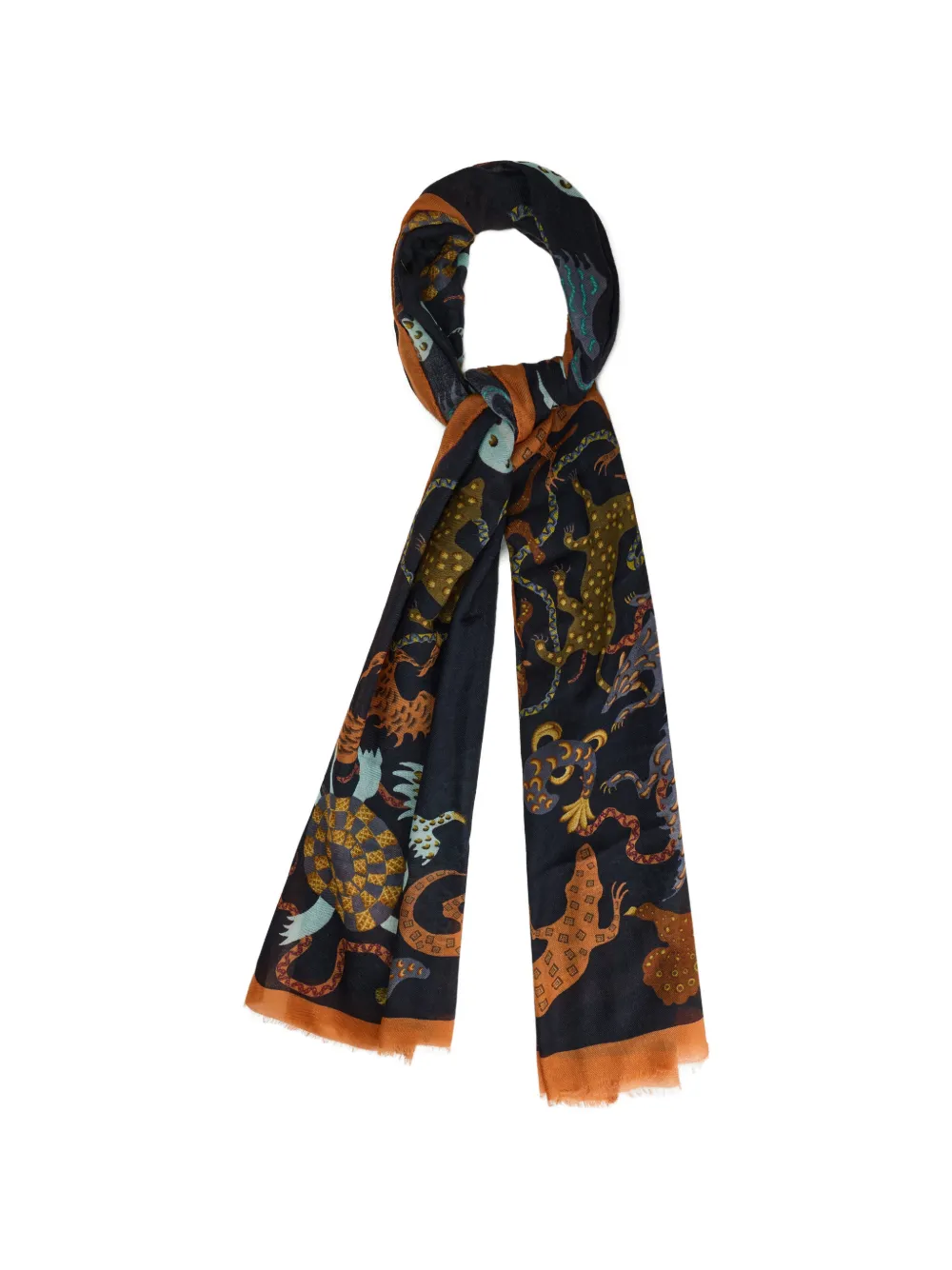 ETRO Orfeo animal-print scarf - Blu