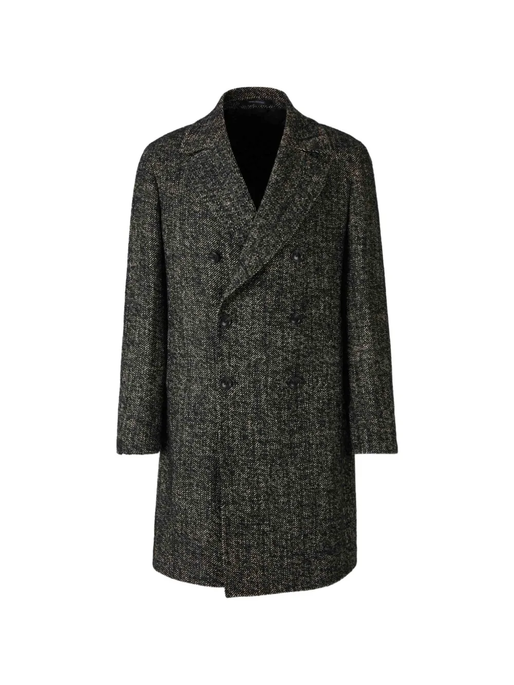 Tagliatore double-breasted herringbone coat - Schwarz