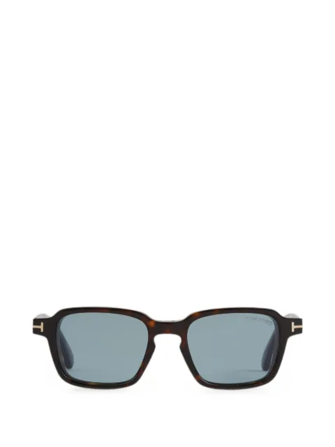 TOM FORD tortoiseshell-effect rectangle-frame sunglasses