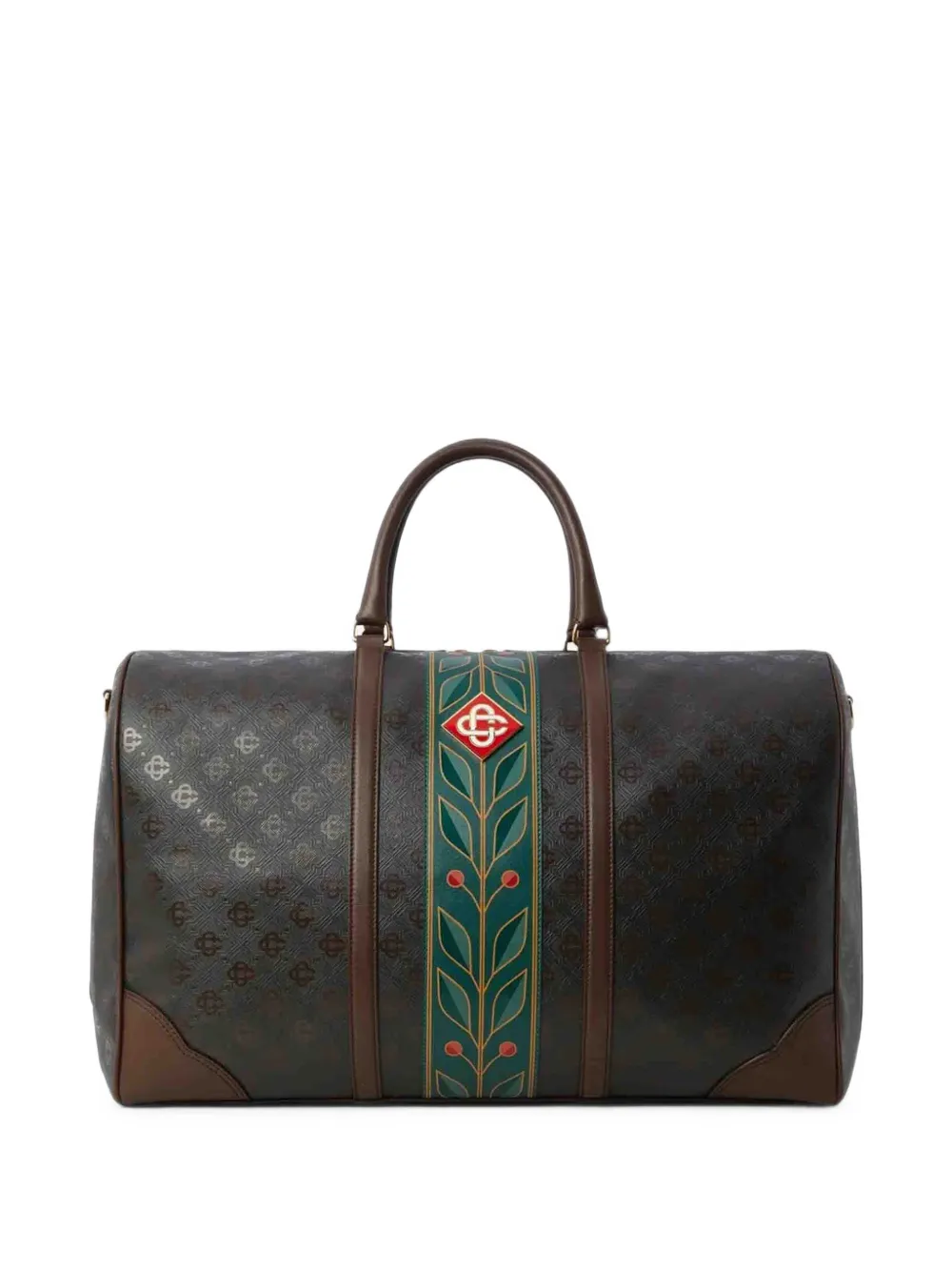 Casablanca dark-brown monogram weekender bag - Marrone