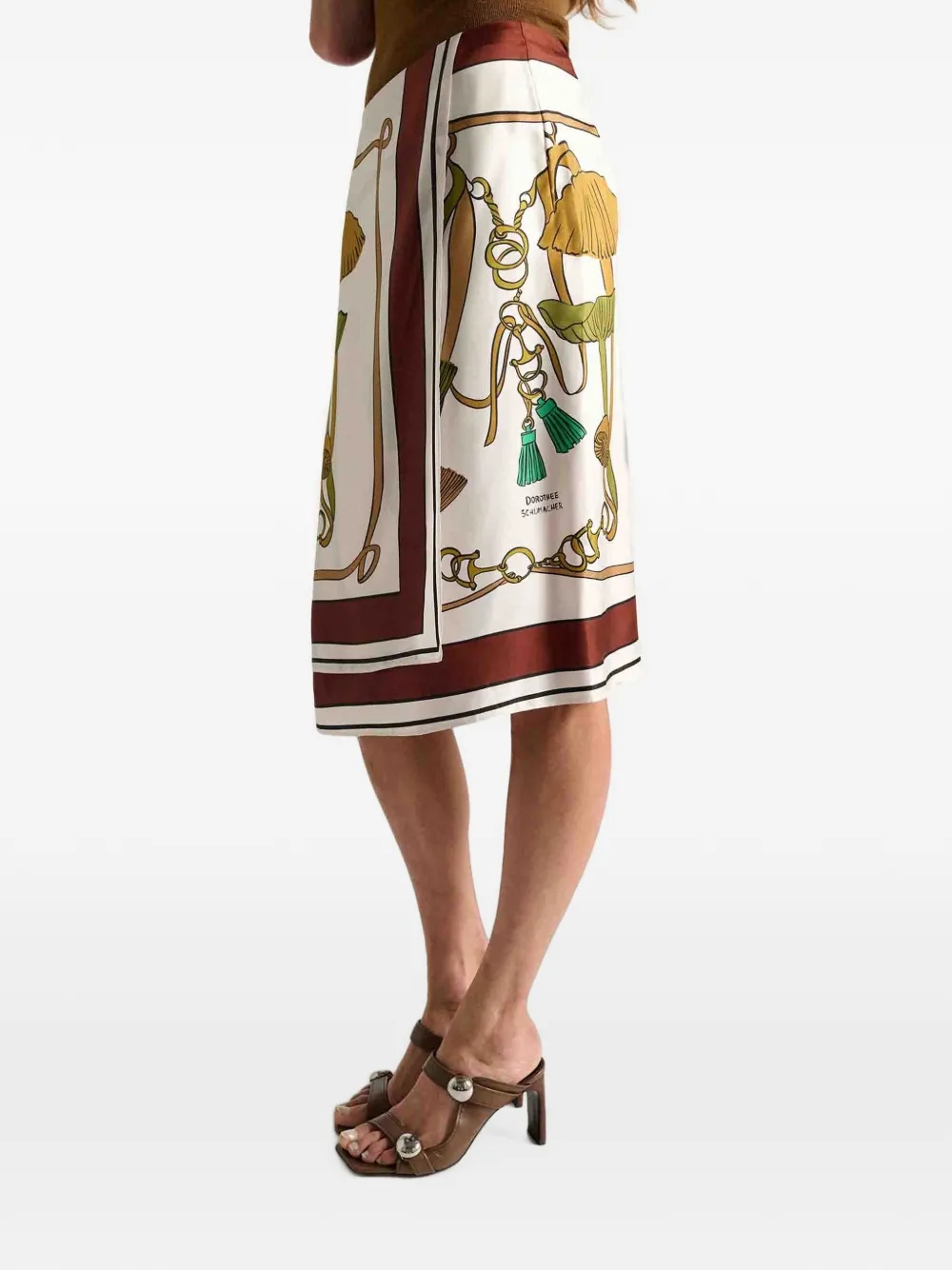 Dorothee Schumacher Midi-wikkelrok met sjaalprint Wit