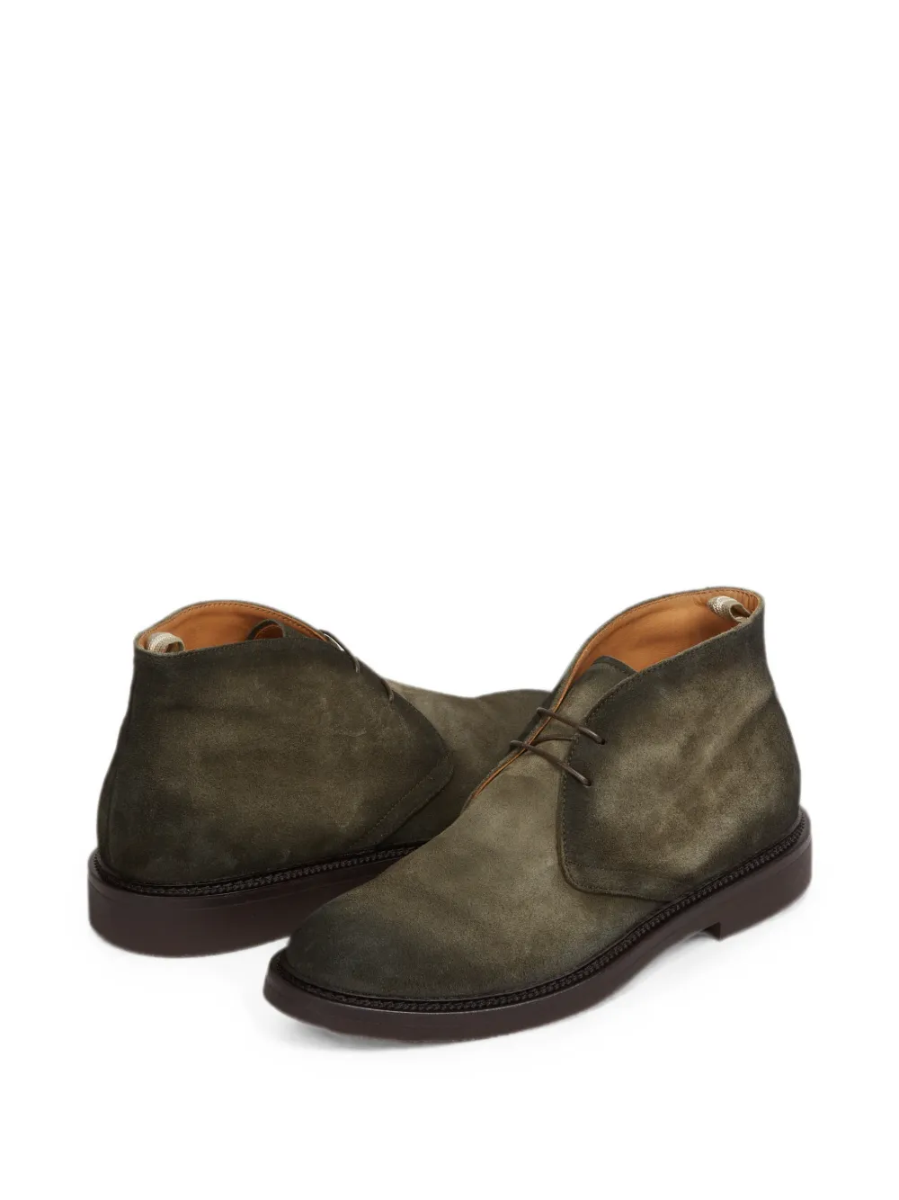 Officine Creative lace-up suede boots Groen