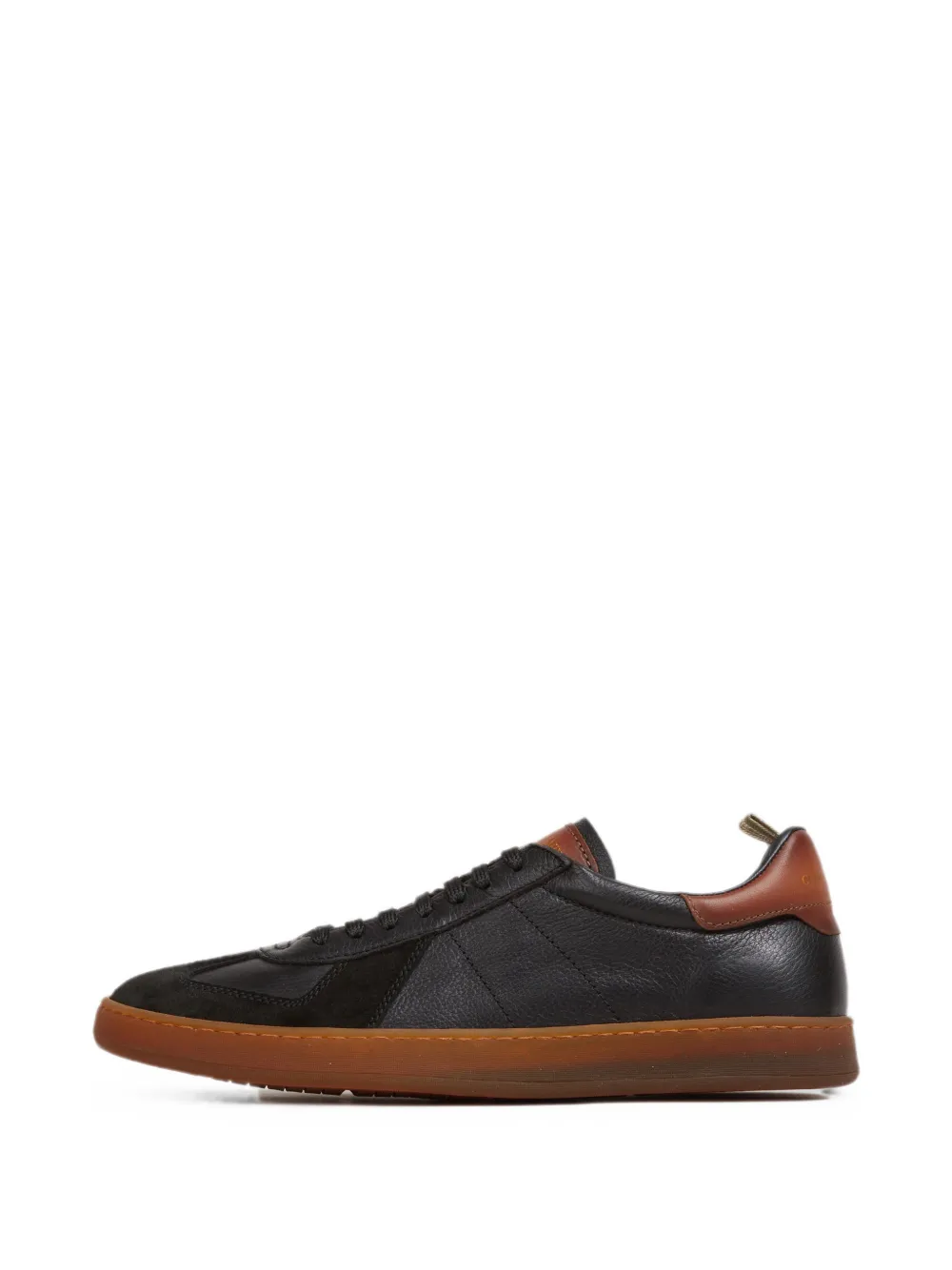 Officine Creative Militia 001 panelled leather sneakers Zwart