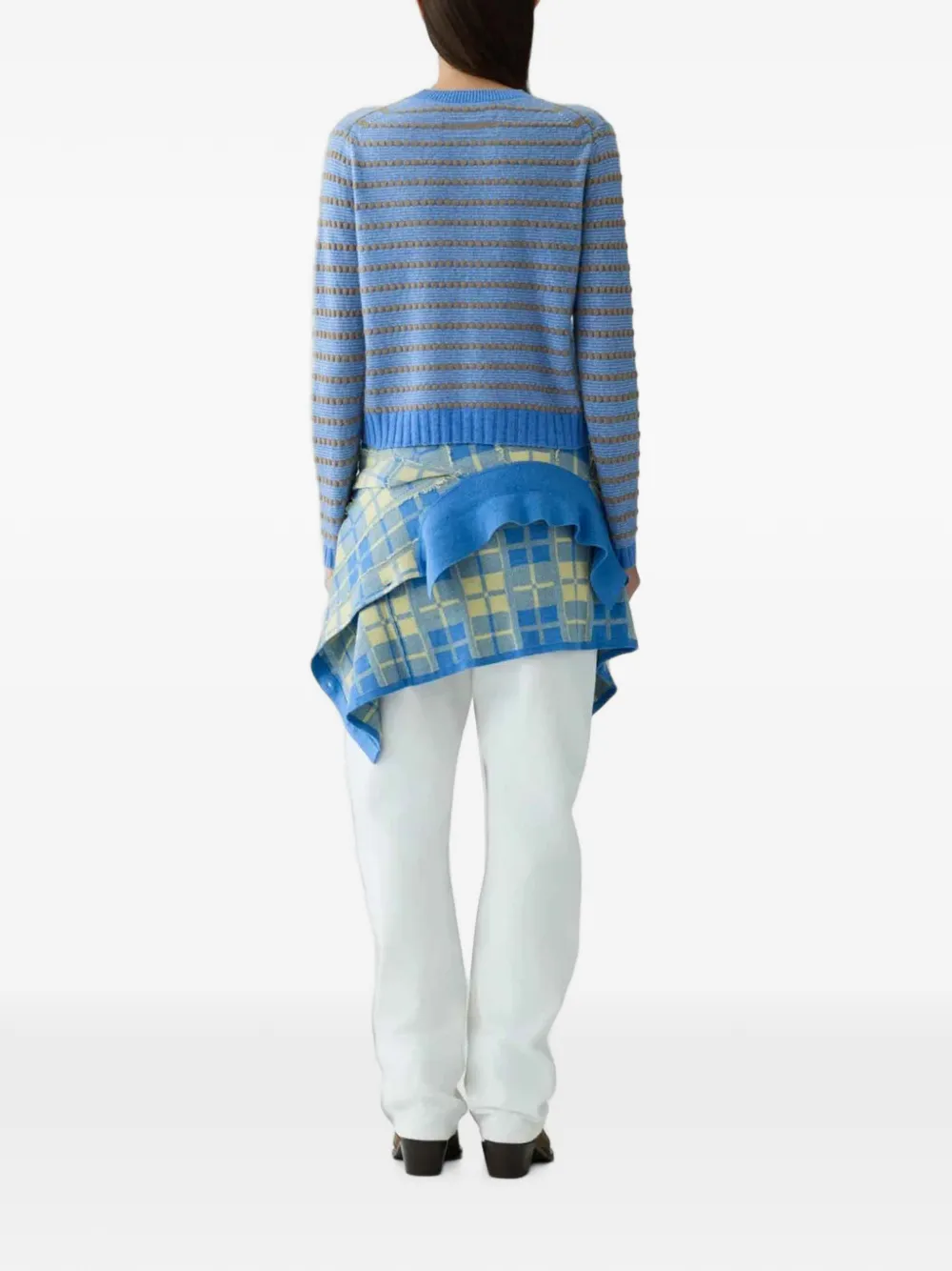 Guest In Residence Pebble striped cashmere sweater Blauw