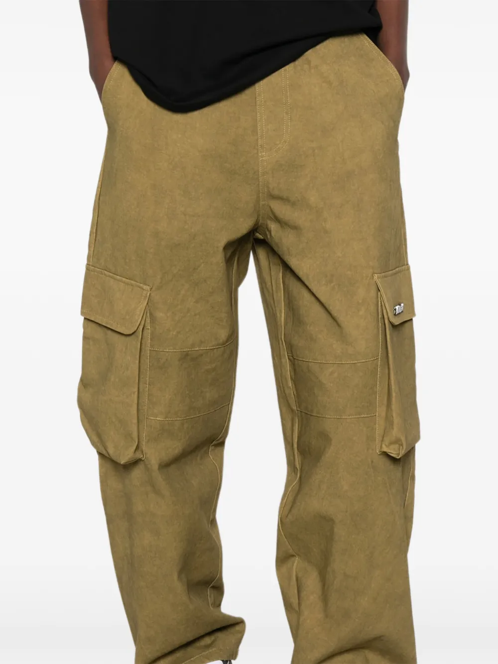 BARROW logo-lettering cargo pants Groen